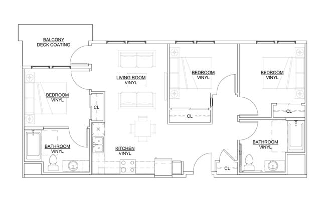 3 Bedroom 2 Bath Style B - Kalmia Rose (Jordan Downs)