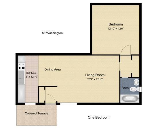 1 Bedroom - Mt Washington Apartments