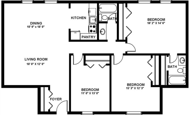 Three Bedroom A - Provincial North Apartments