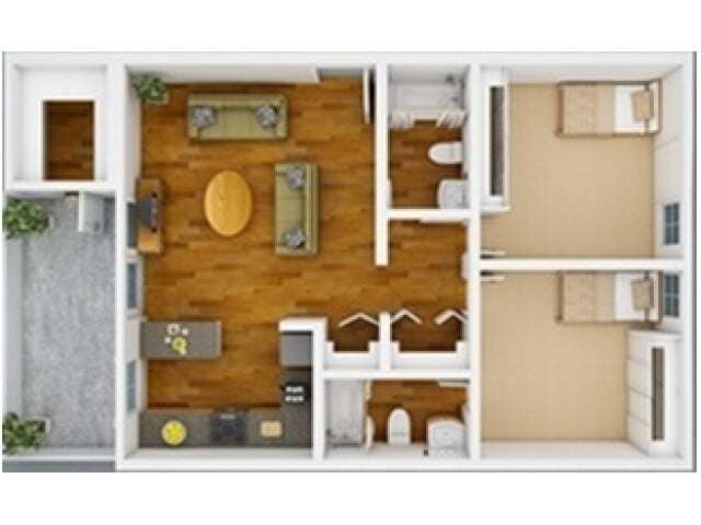 2 Bed, 2 Bath - Yugo Tempe Villas