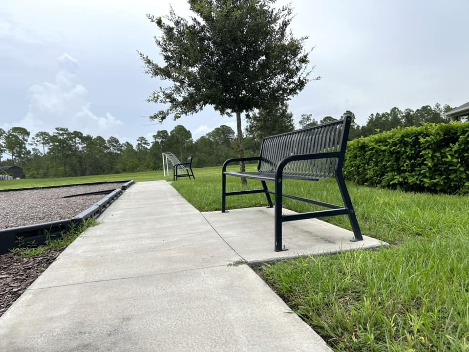 Sitting area for playground area. - 14990 Lebeau Loop