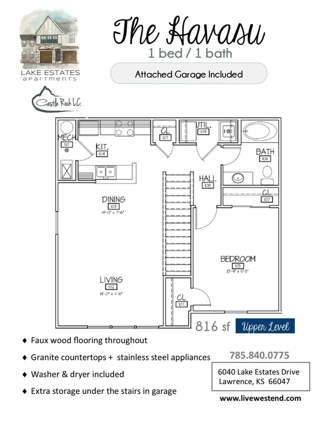 The Havasu - 1 bedroom w/attached garage - Lake Estates