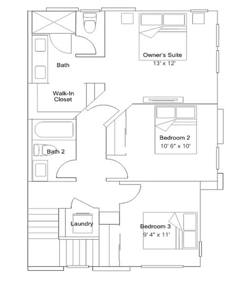 Floor plan - third floor - 438 Caliper Way