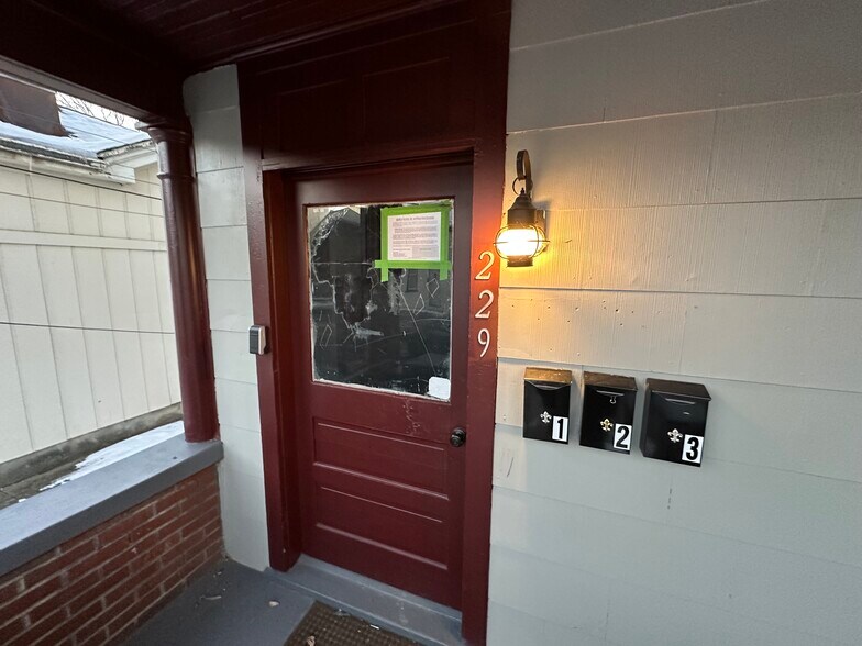 Front entry door for units 1 & 2 - 229 S B St