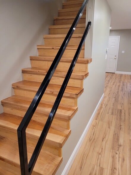 Hard Maple upstairs stairs - 10 Rolling Pines Dr