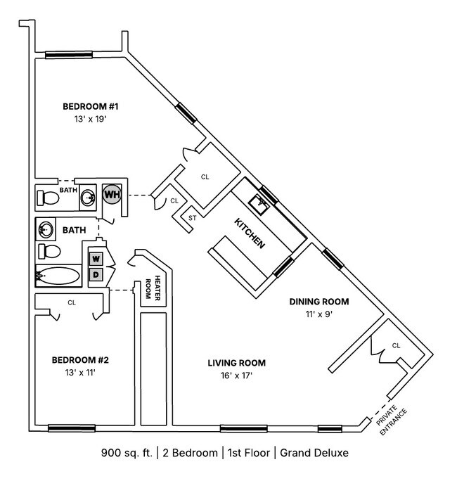 Floorplan - Will-O-Hill Apartments