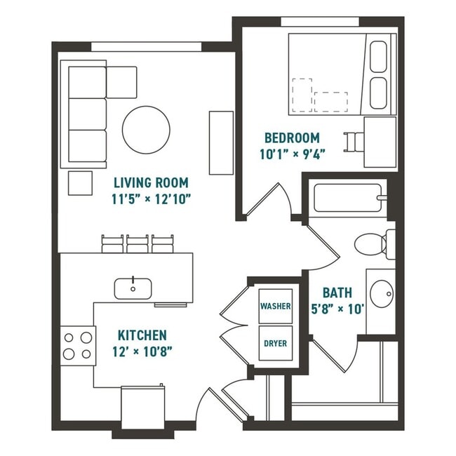 Apex Deluxe Plus 1x1 565 - Northside Apartments