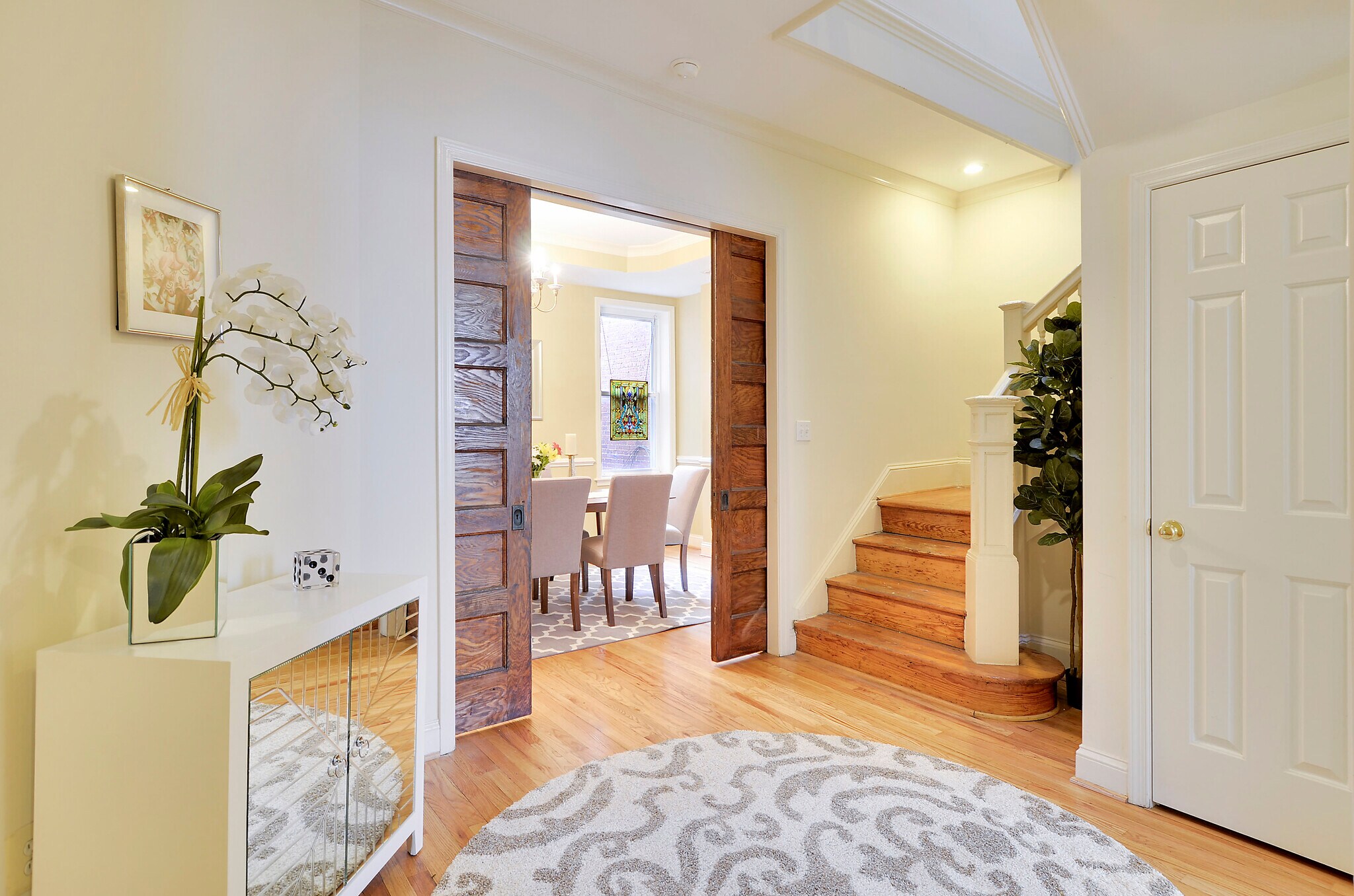 Entryway with historic pocket doors - 3538 10th St NW