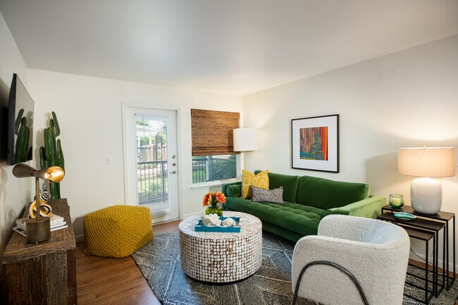 A1 Floorplan - Living Room and Balcony - Memorial Heights at Washington