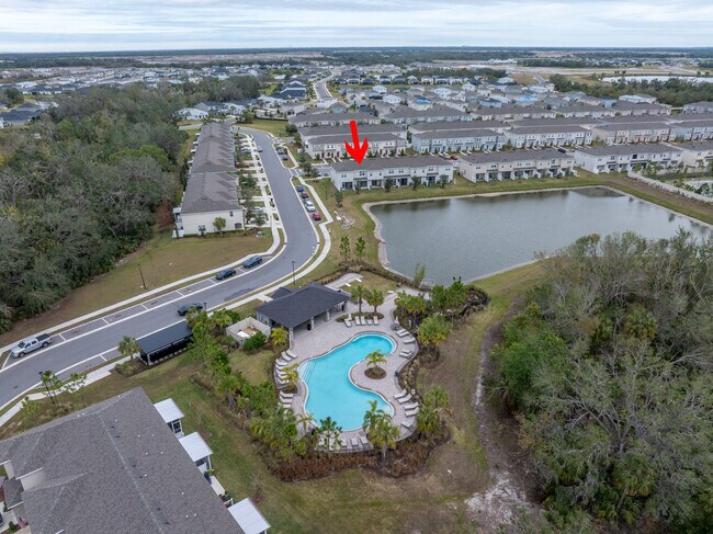 overhead of your townhome showing walking steps to the pool - 6111 Fairmont Ln