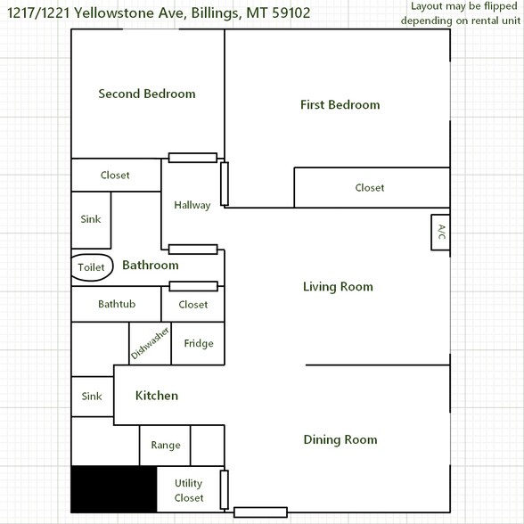Unit Floorplan - 1217 Yellowstone Ave