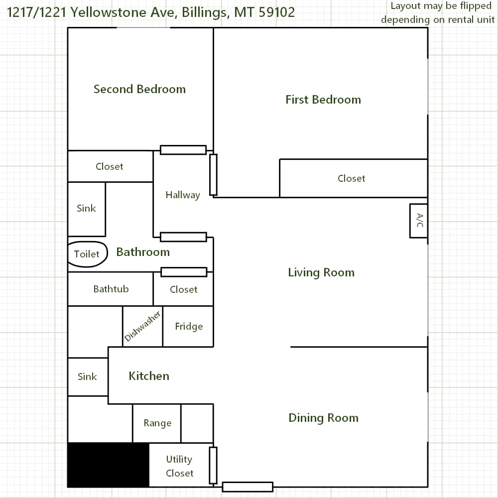 Unit Floorplan - 1217 Yellowstone Ave