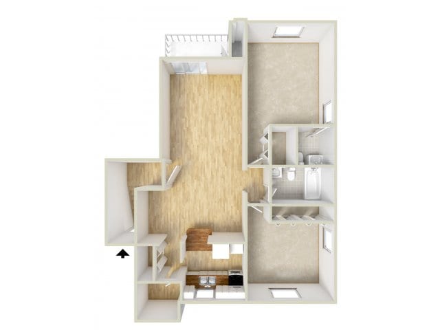 Two bedroom floor plan - Wyntre Brooke Apartments