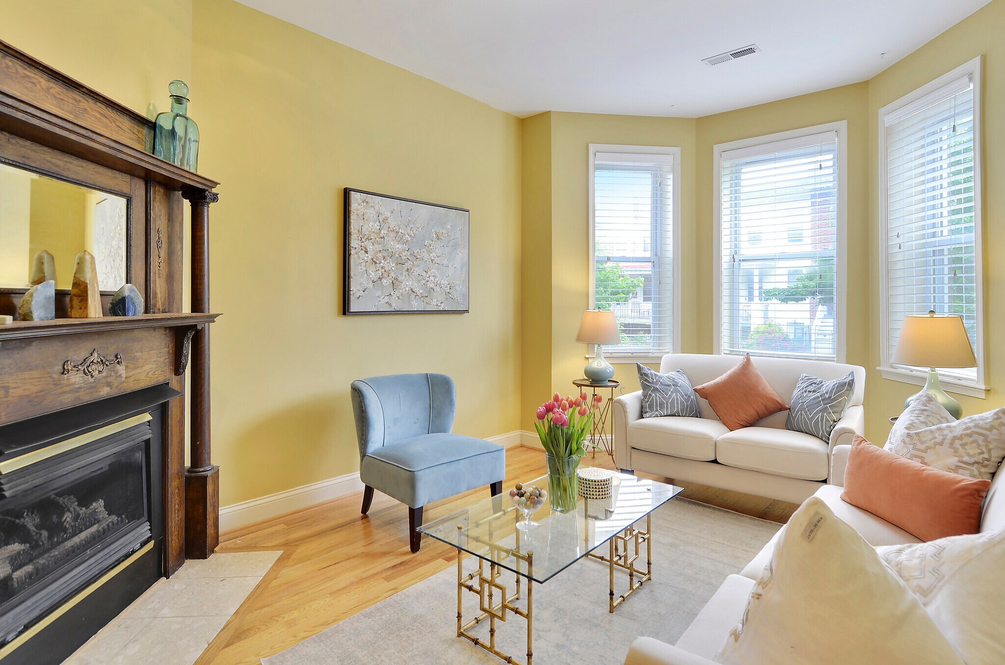 Living room with working fireplace - 3538 10th St NW