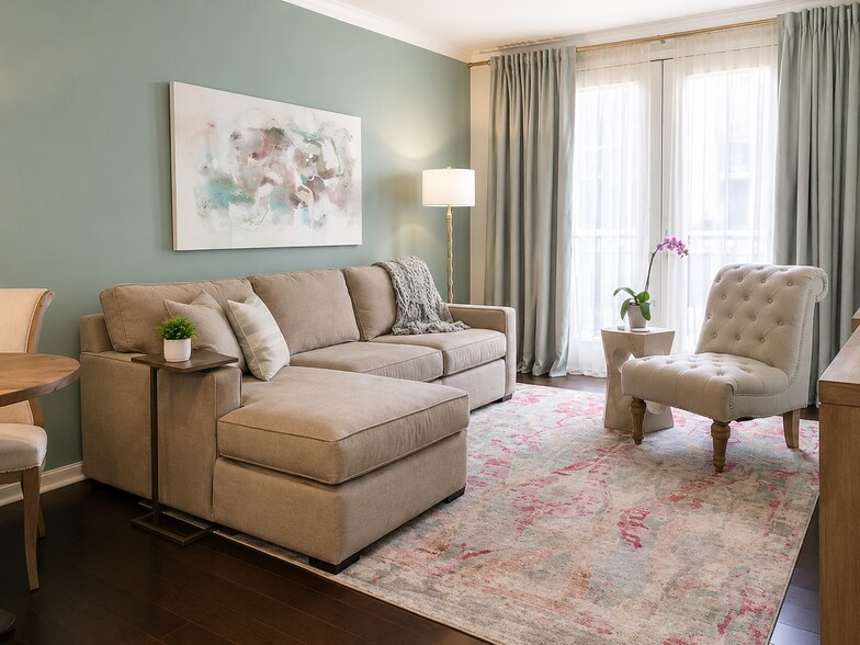 Fully furnished living room - 1000 Providence Plz