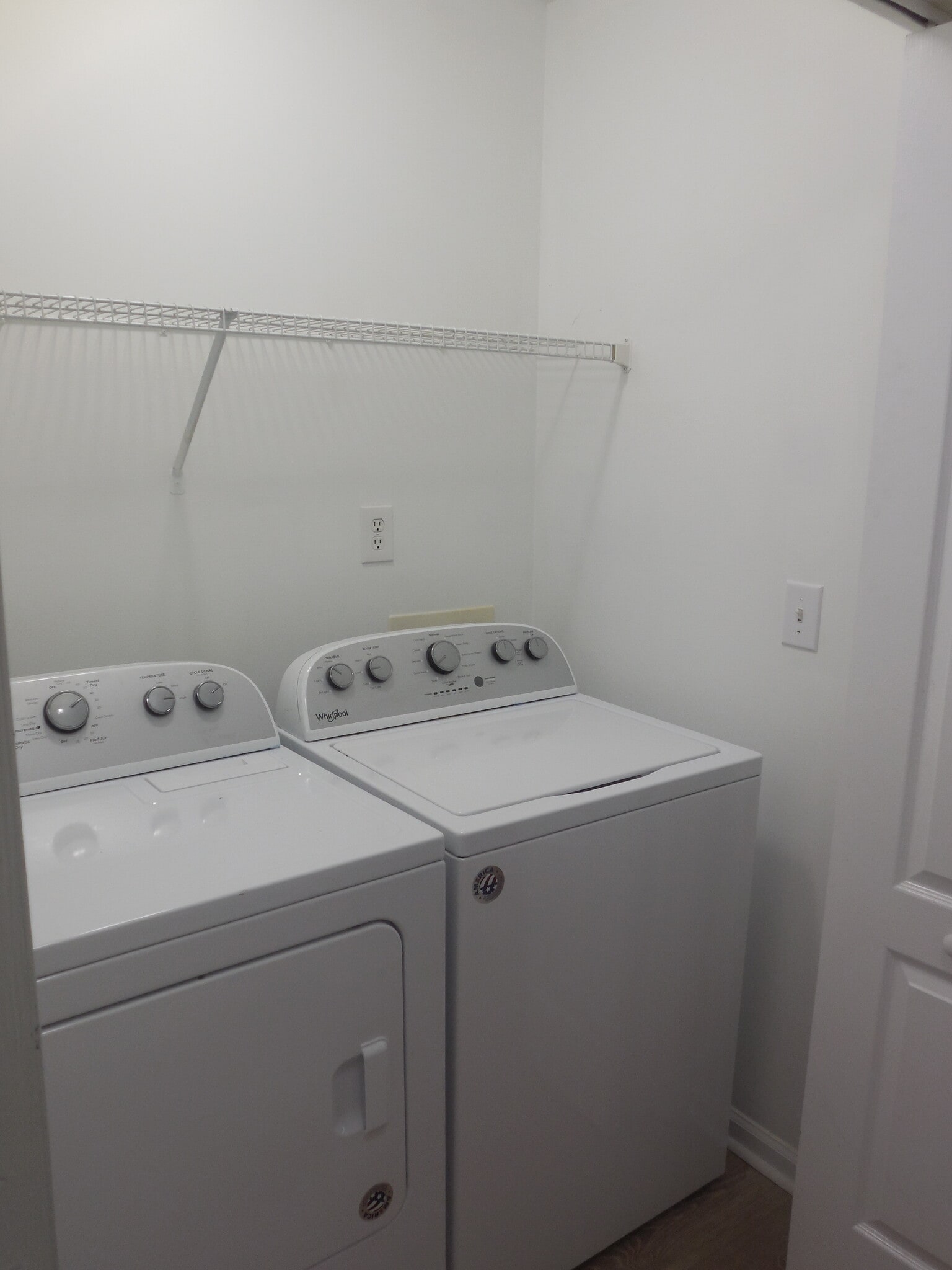 Laundry closet with Whirlpool washer and dryer - 305 Chadwyck Cir