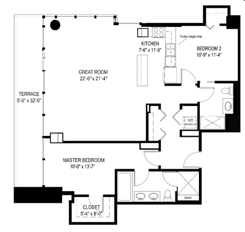 2BR/2BA - 235 W Van Buren St