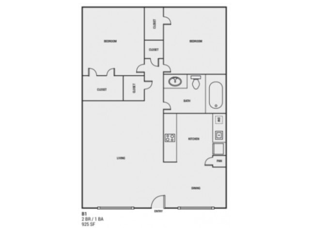 2 Bedroom 925 Sq. Ft. - Vines at Adams