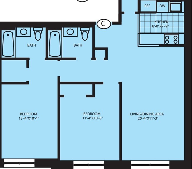 2BR/2BA - The Andrew