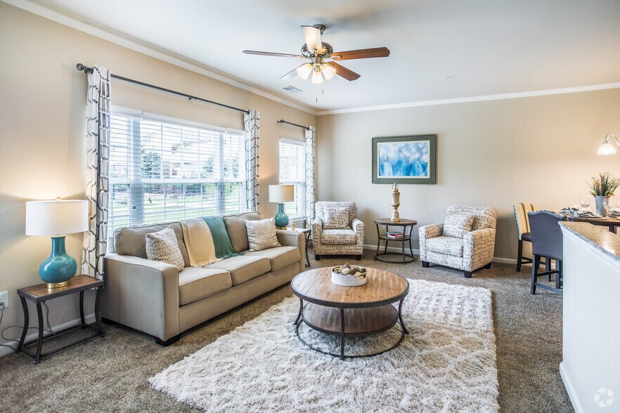 2BR, 2BA - 1,216SF - Living Room - The Charleston