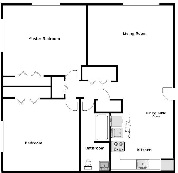 2br/1ba - Georgia Street Apartments