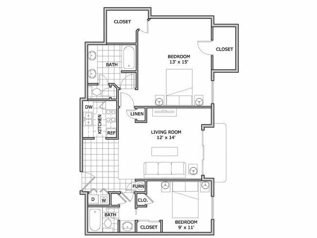 2 bedroom | Apartment | The Abbey - The Abbey Apartments