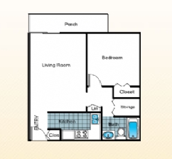 1BR/1BA - The Overlook Apartments