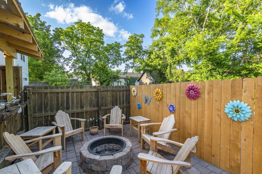 Private Backyard seating with firepit, Covered outdoor dining and Grill - 1922 14th Ave N