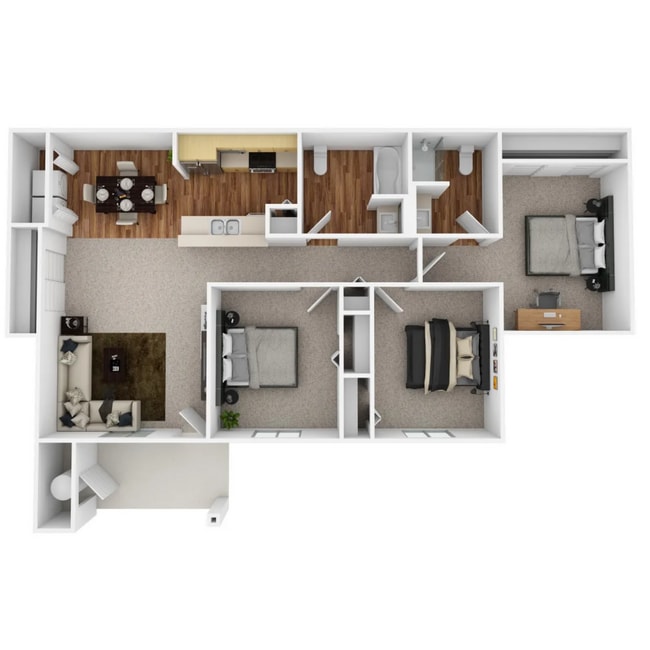 3 Bedroom 2 Bath 1093sqft - Madrean Vista