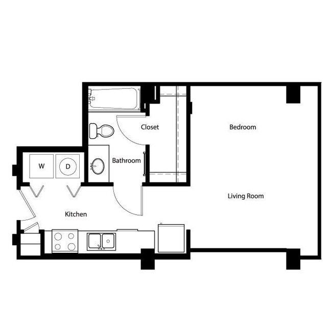 Gallery At Turtle Creek - E0 - 1 Beds - 1 Baths - 457 Sq. ft. - Gallery At Turtle Creek