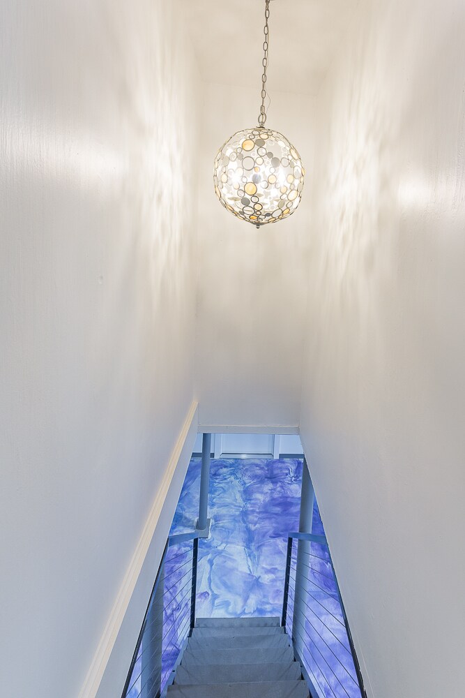 rec room stairway - 8011 Shallowford Rd