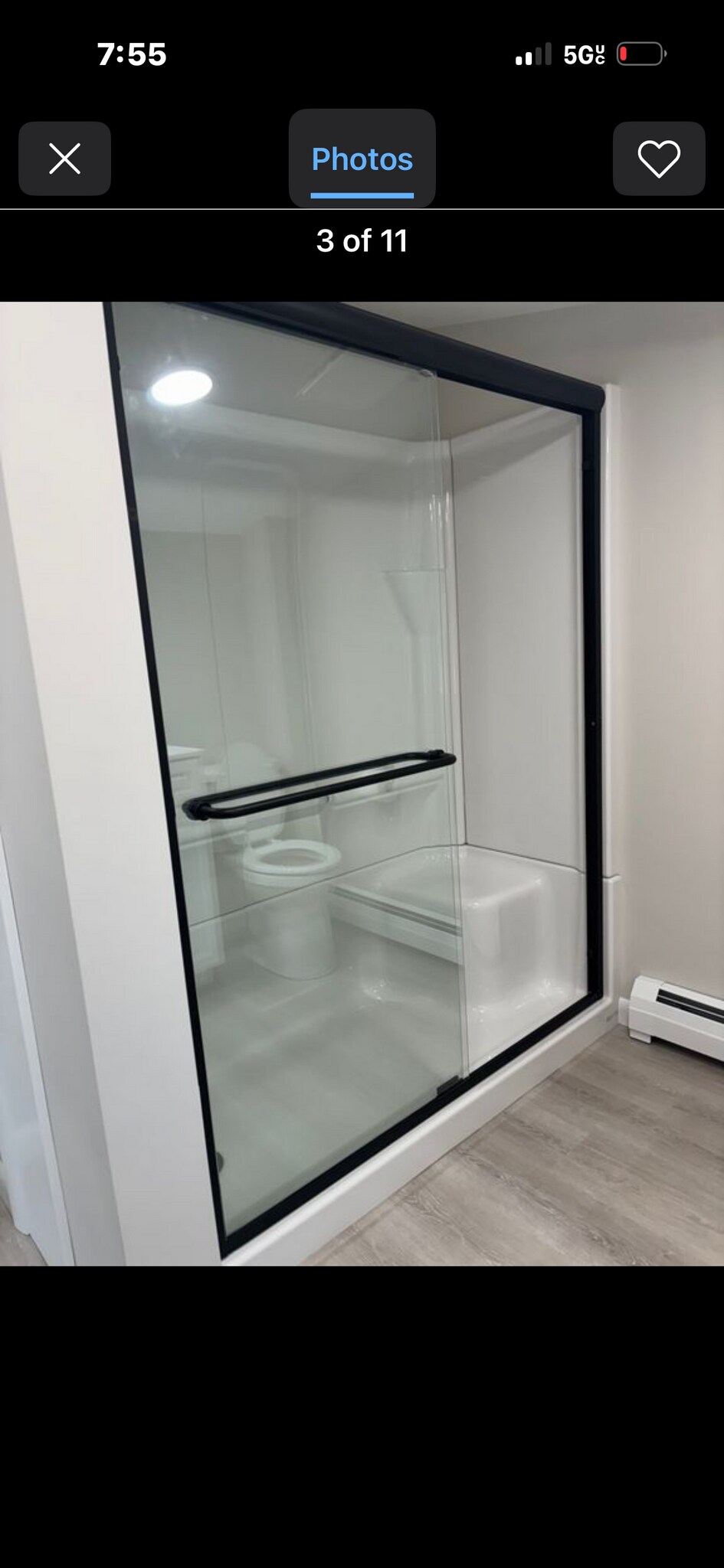 New shower with glass doors - 2136 Grace Ave