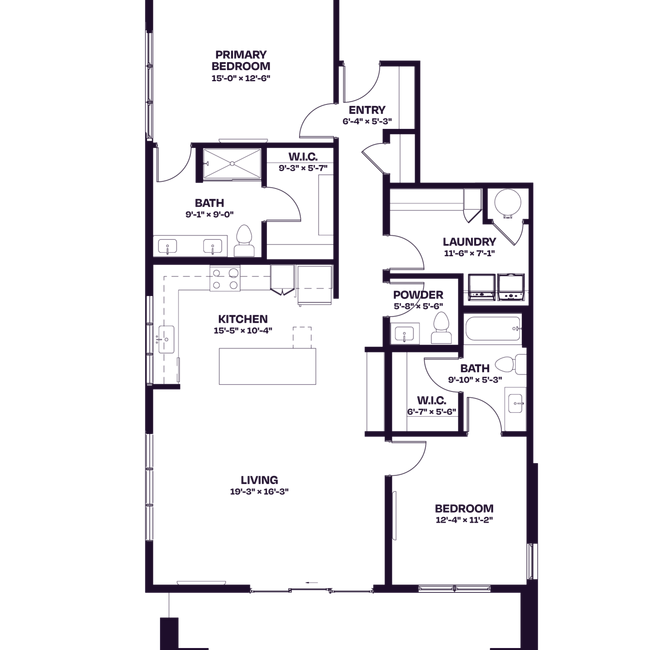 Oberon C6.1 Two Bedroom Floor Plan - Oberon