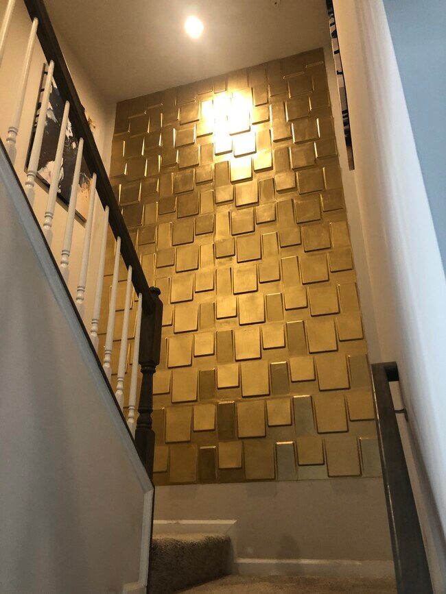 Accent wall in staircase - 3004 Ewell Ln
