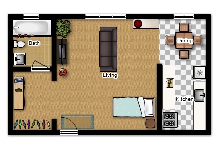 Studio - The Woodford Apartments