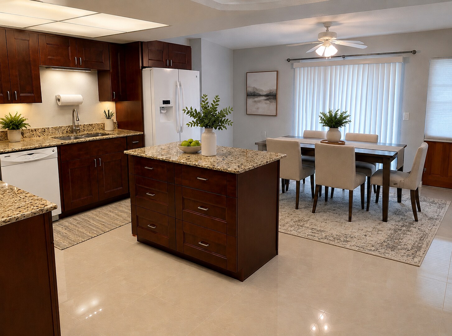 Open kitchen and dining room - 3633 Country Club Blvd