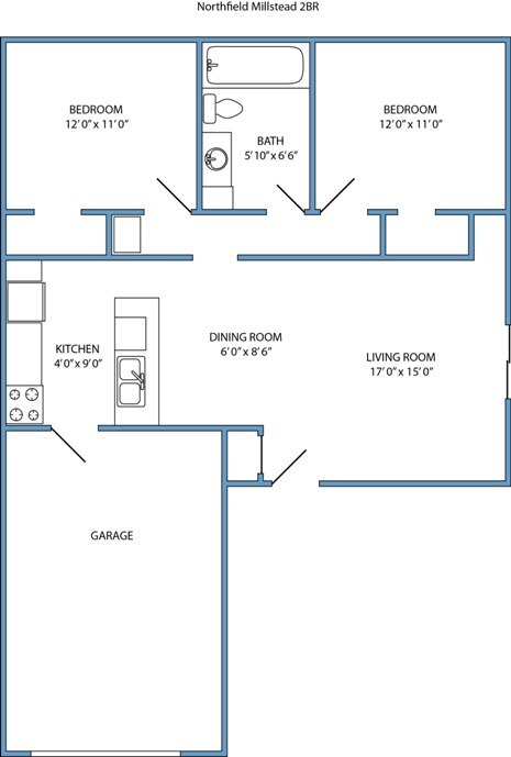 2-Bed, 1-Bath Duplex, 1-Story - Northfield and Millstead Duplexes