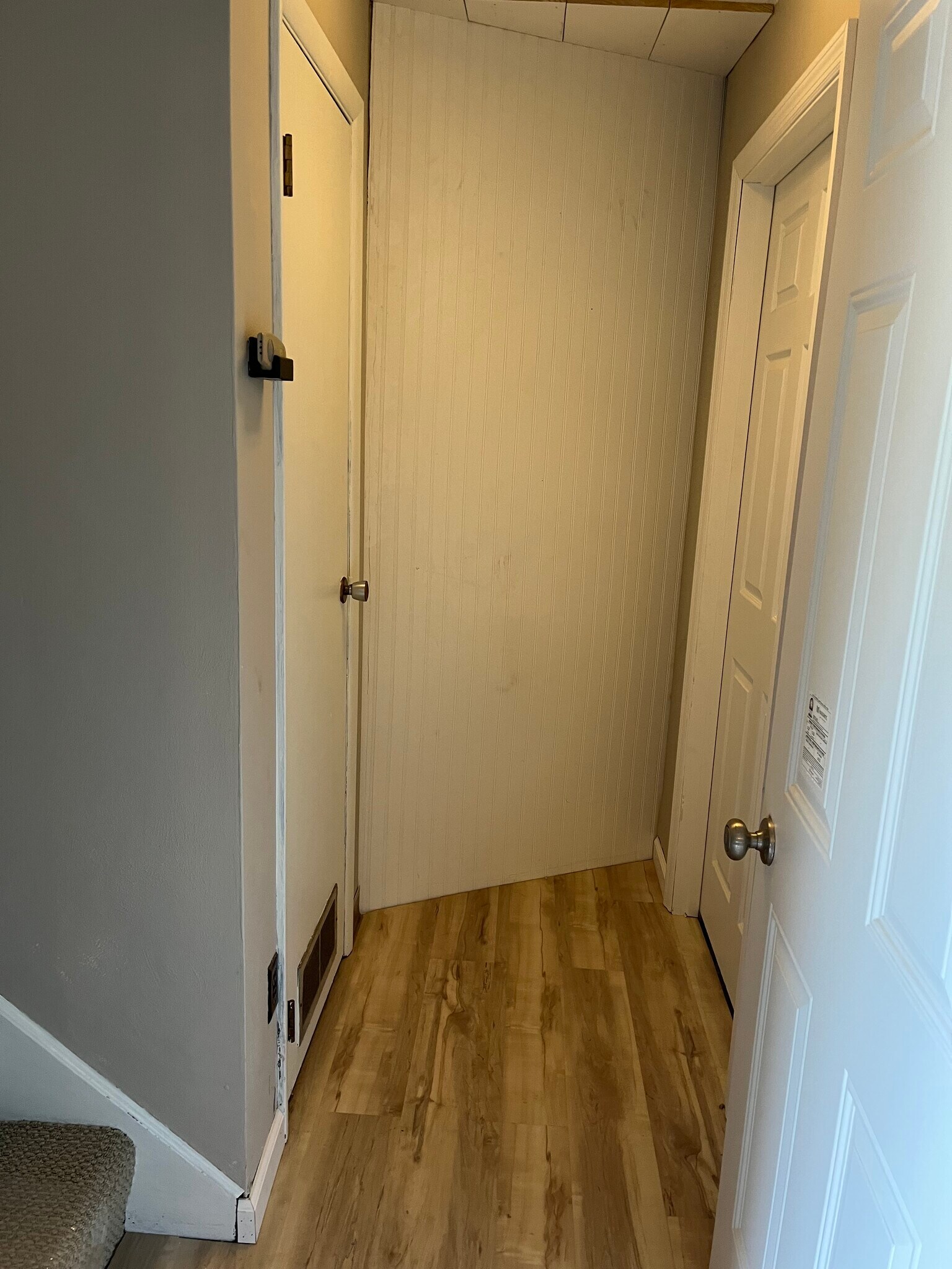Basement Hallway (storage behind both doors) - 608 Sangree Rd