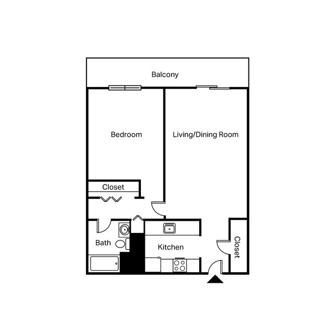 Floorplan - Park Place Towers - Income Restricted 62+