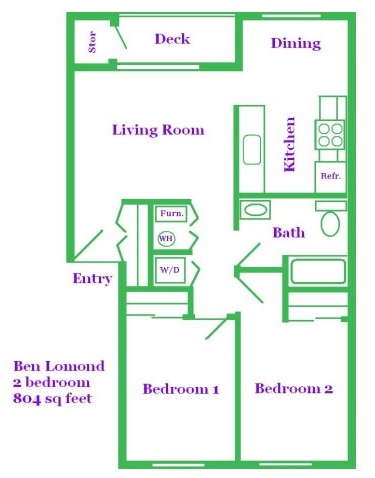 2BR/1BA - Mountain Glen Apartments