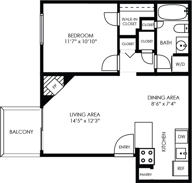 1x1 625 sq ft - Ridgeline Arvada