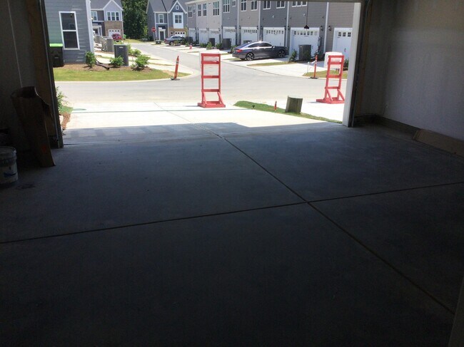 Two car garage view from inside - 208 Hickory Plains Rd