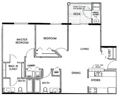 2BR/2BA - Pinewood Club Apartments