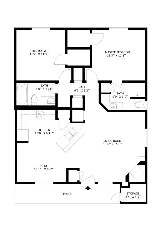 OAK FLOORPLAN - Aspen Forest Apartment Homes