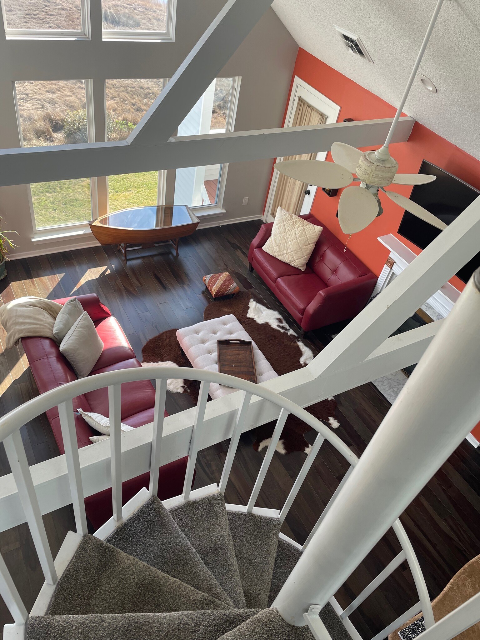 Loft stairs/ living room view - 219 Island Cove Ct