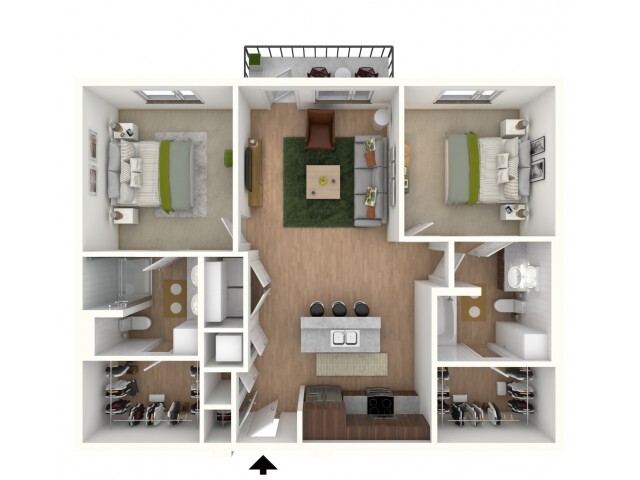 B2 - floor plan w/furniture display - Northside Apartments