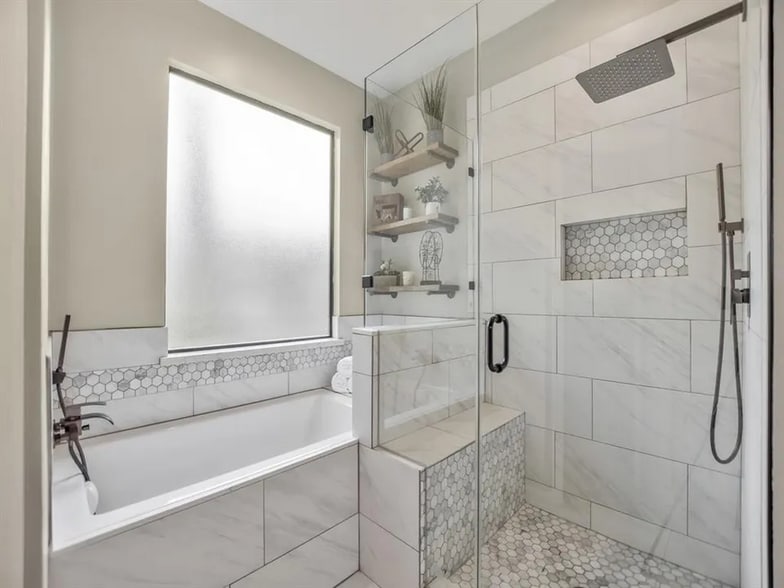 updated primary bath for ultimate relaxing - 6035 Spring Creek Grove Ln
