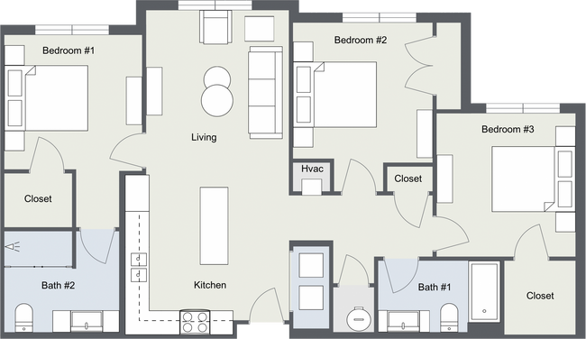 Durham Unit C - 2D Floor Plan.png - Durham Place