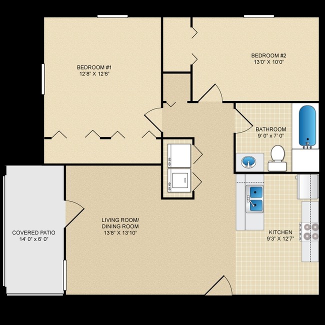 2BR/1BA - Gregory Heights Apartments