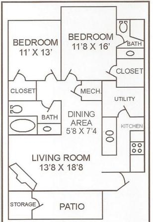 2BR/2BA - Century Terrace